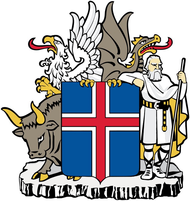 escudo simbolo brasao de armas islandia